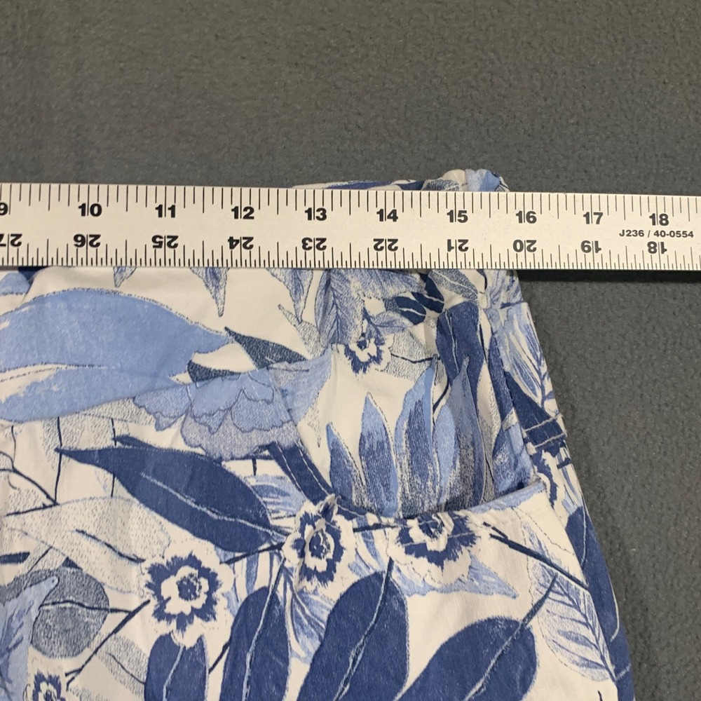 Venti6 Womens Blue White Floral Viscose Jogger Pants Size L Pull On Made in USA - Picture 4 of 7